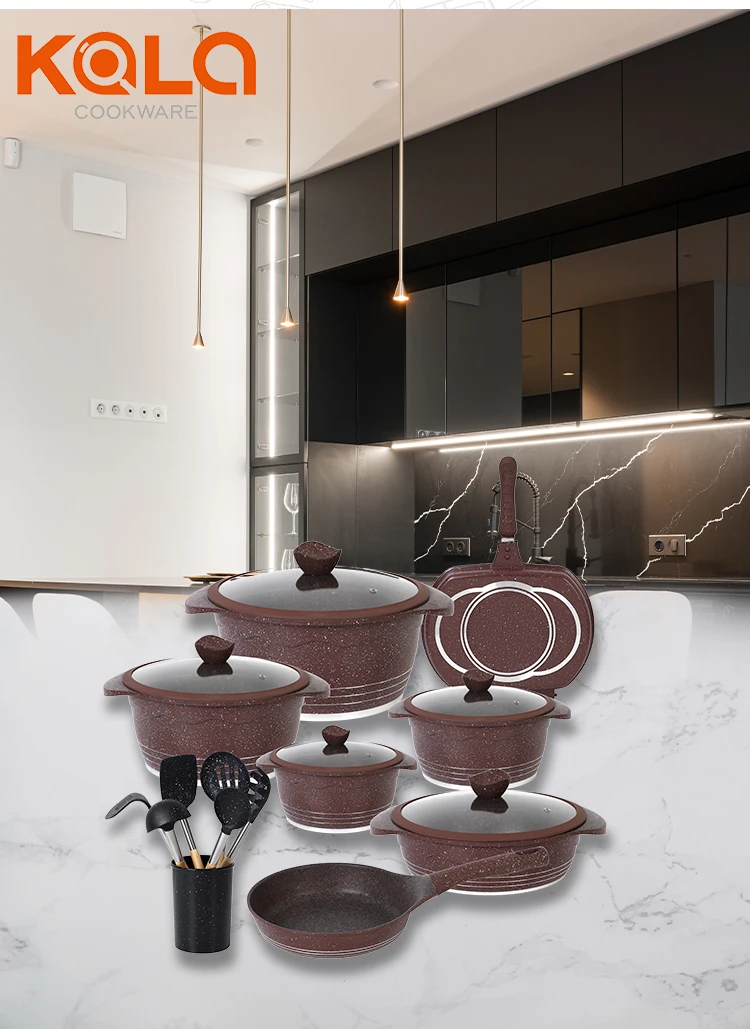 High Quality Rockland Kitchen Supplies 22pcs Cookware Set Non Stick