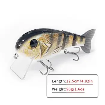 Floating Multi-Jointed ABS Hard Lure with Soft Tail 12.5 cm / 50 g for Drift Fishing in Lakes Rivers Streams Pike – Soft Lure – view 3