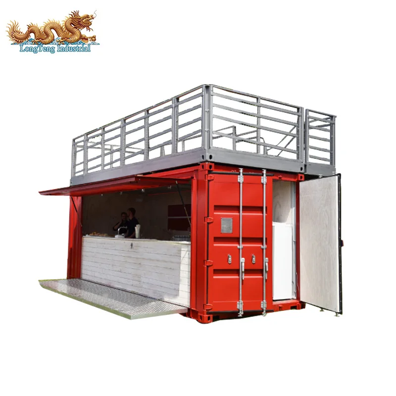 Prefab House Modular Mobile Luxury Fast Food House 20FT 40 Foot High Cube Container Restaurant With Kitchen Container Bar