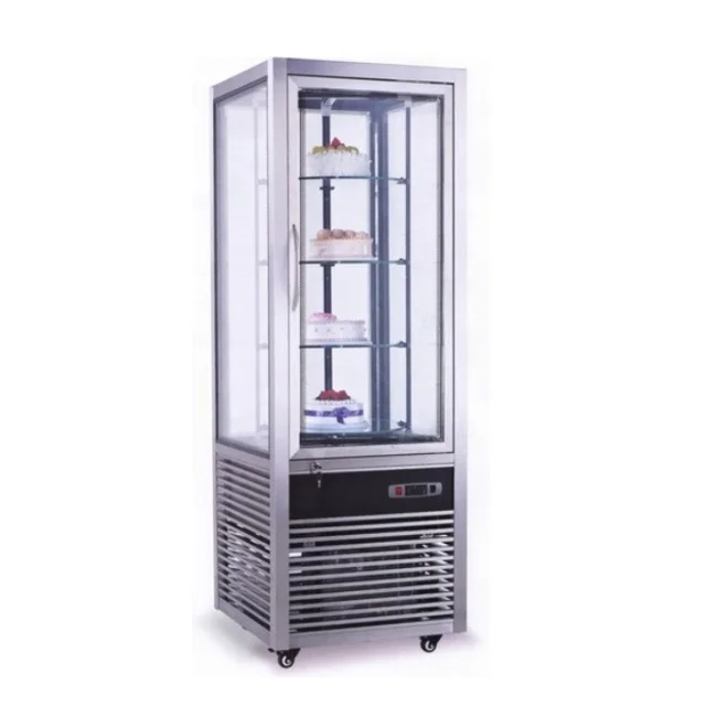Supermarket Bakery Refrigerated Display Cases Rotating Cake Display Fridge