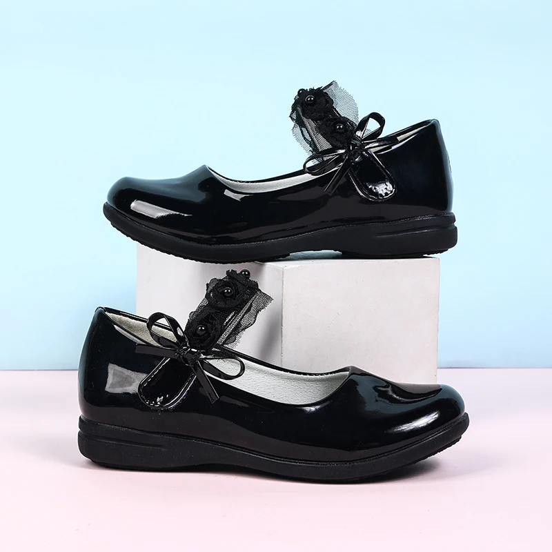 Новый дизайн мягкая резиновая детская школьная обувь принцессы кожаная для