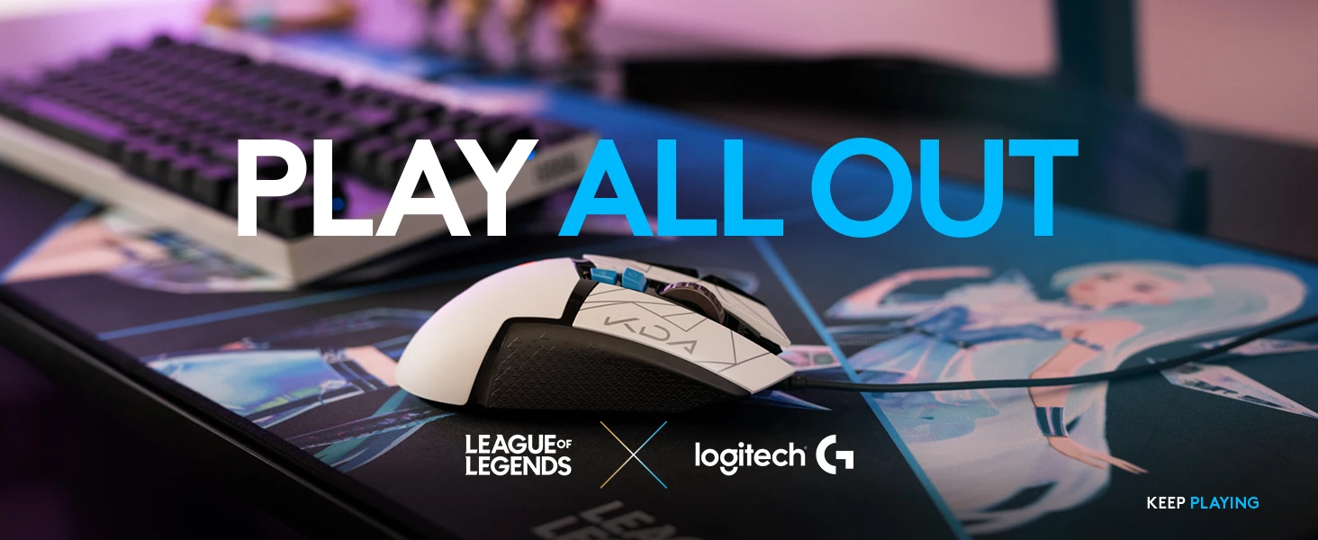  Logitech G502 Hero K/DA High Performance Gaming Mouse - Hero  25K Sensor, 16.8 Million Color LIGHTSYNC RGB, 11 Programmable Buttons,  On-Board Memory - Official League of Legends KDA Gaming Gear 