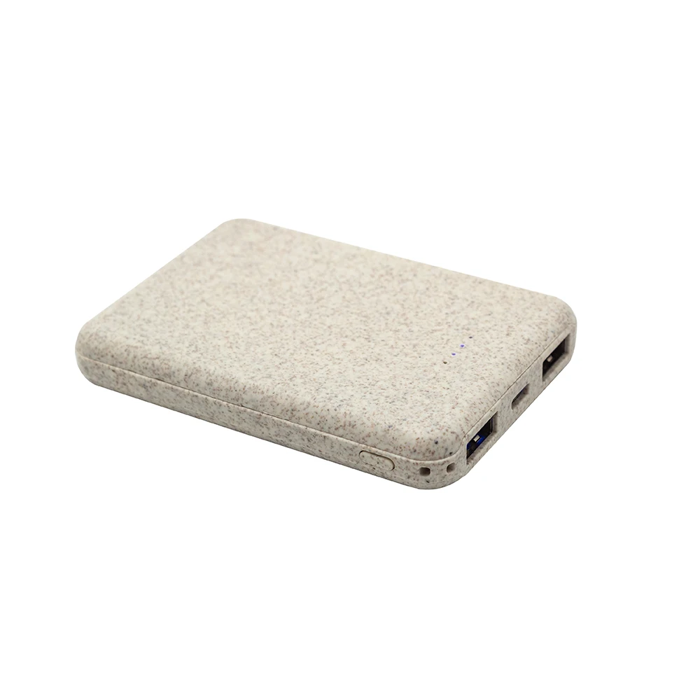 Natural Wheat Straw Power Bank 5000 MAh Battery Capacity Power Supply