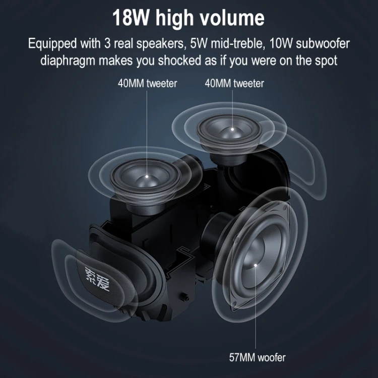 SOAIY K1 Colorful Lighting Mini 3D Surround Subwoofer Wireless BT Speaker