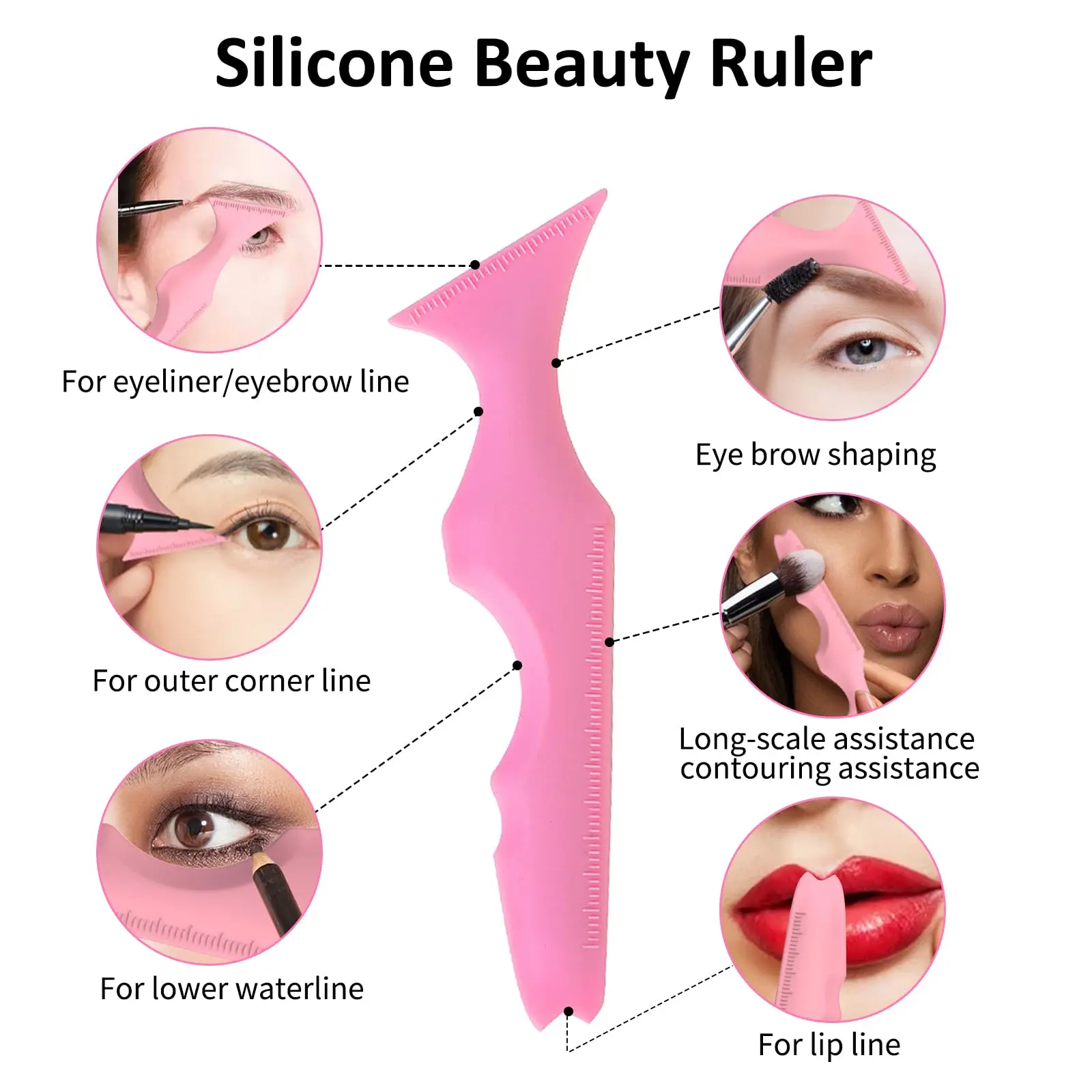 New Design Stencil for Contour Curve Makeup Eyebrow Eyeliner Shaper Models Card Multi-Function Nose Contour Tool