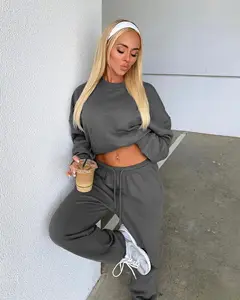 Wholesale Women Joggers With Pockets Custom Logo Lounge Pants Workout Running Winter Warm Fleece Lined Sweatpants for Women