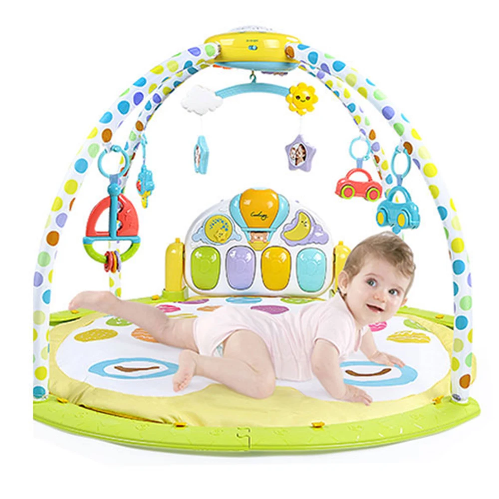 Мягкий детский игровой коврик для ползания новорожденных плюшевый пианино игр в тренажерном зале малышей
