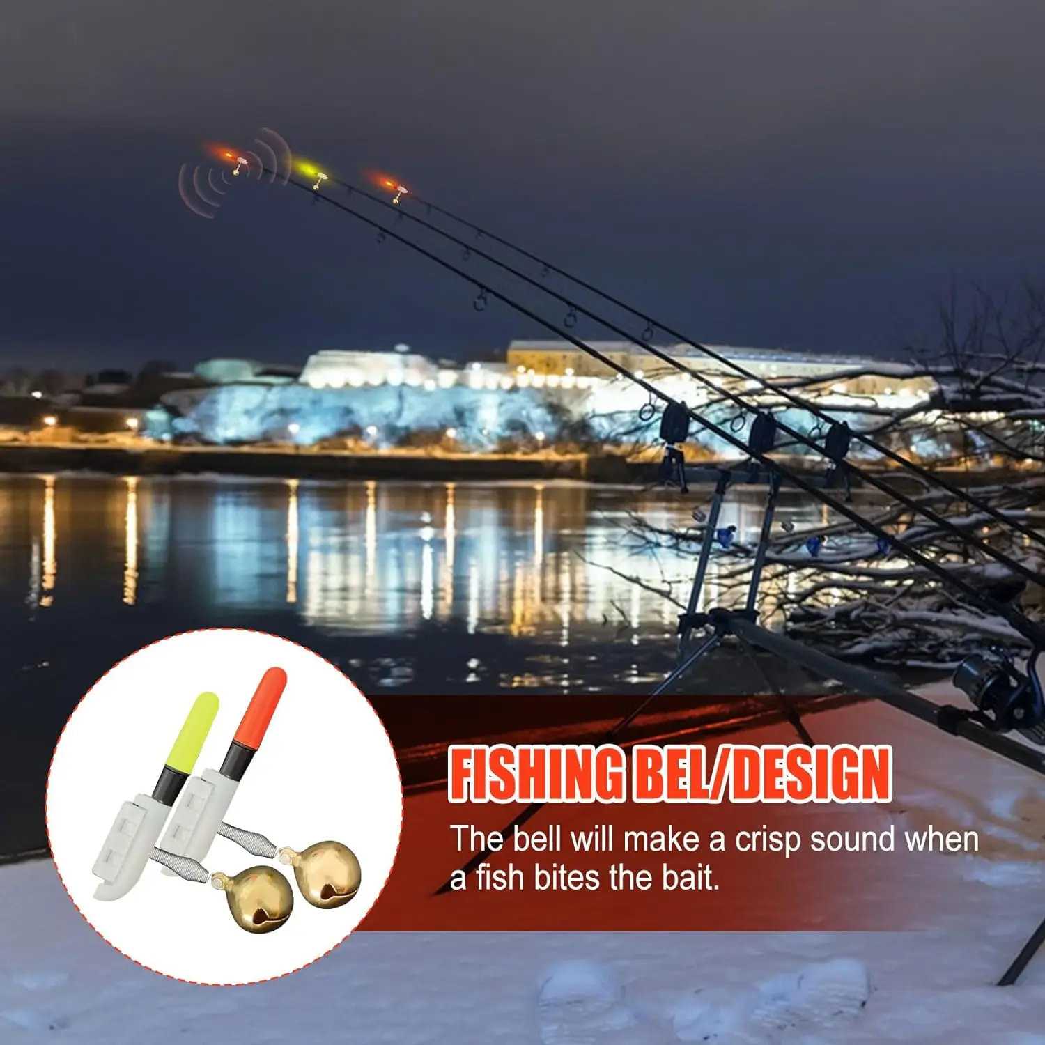 Light up Fishing Reel LED Fishing Pole with Bite Alert