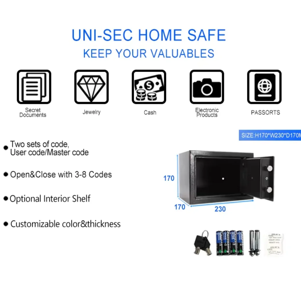 Uni-Sec Cheap Price Safe Box Mini Safe for Home Electronic Safe Box Wholesale From China(Use-170Ep)