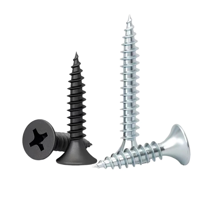 Винты для гипсокартона с грубой резьбой по металлу Самосверлящие черной фосфатированной головкой
