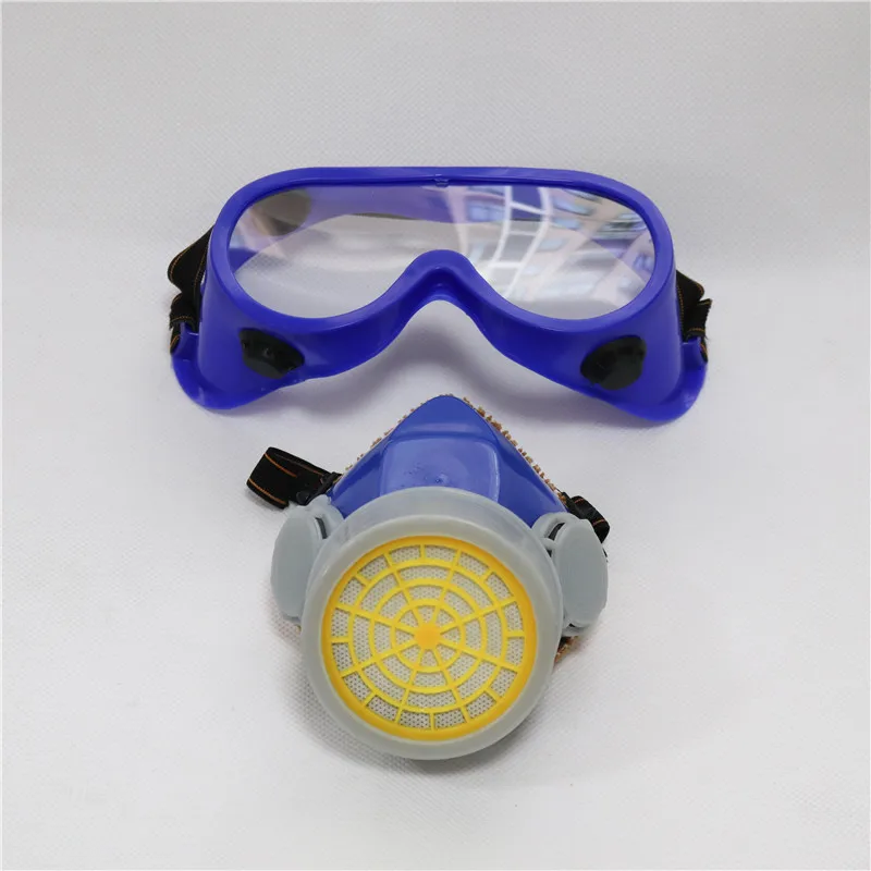 Half Face With Safety Goggles Laboratory Chemical Industrial Gas Mask ...