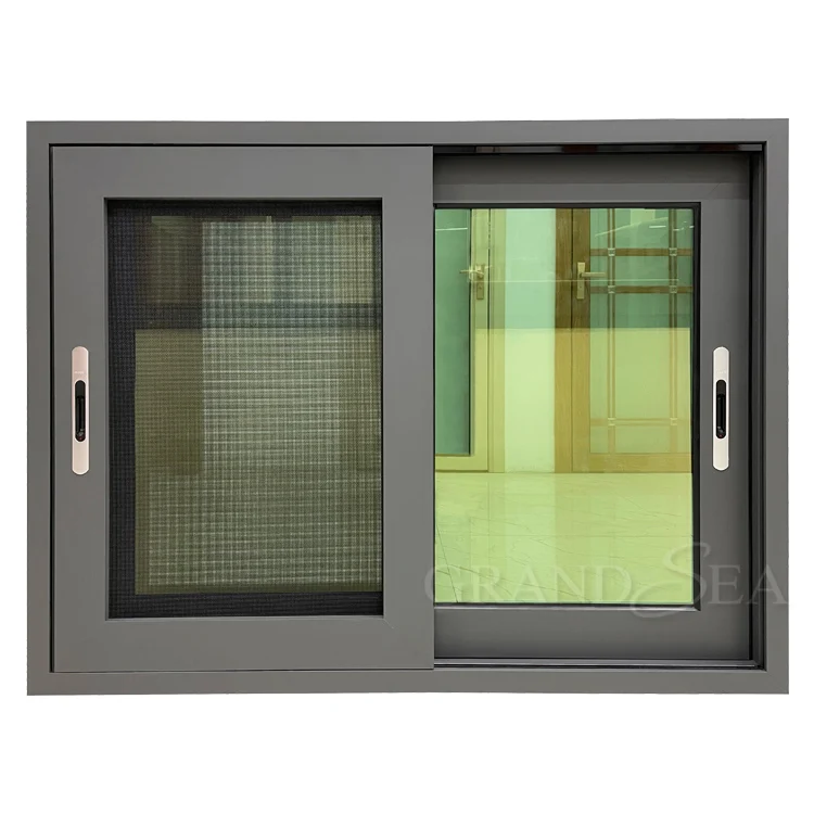 Modern Design Sliding Aluminium Windows High Quality Stainless Steel Screen Netting Horizontal Opening for Villas Factory Direct