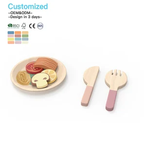 EDULAND Other Pretend Play Preschool Wooden Kitchen Breakfast Set Toys for Unisex Kids 3-Year-Old Cooker Educational Food Toy