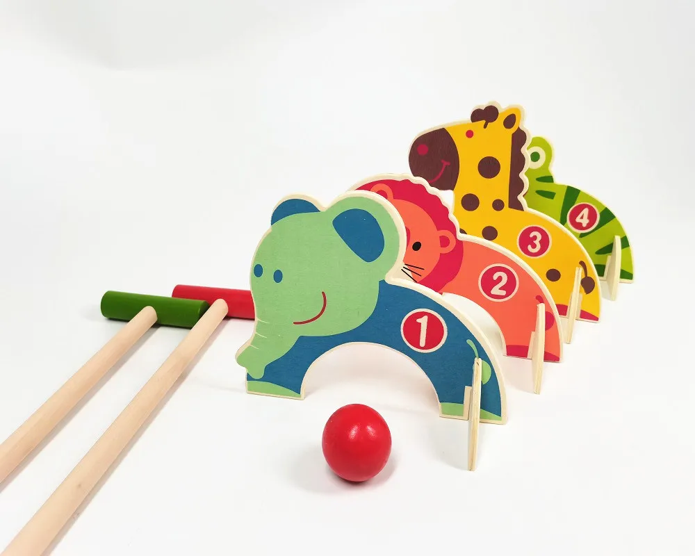animal croquet set for kids outdoor children play croquet game