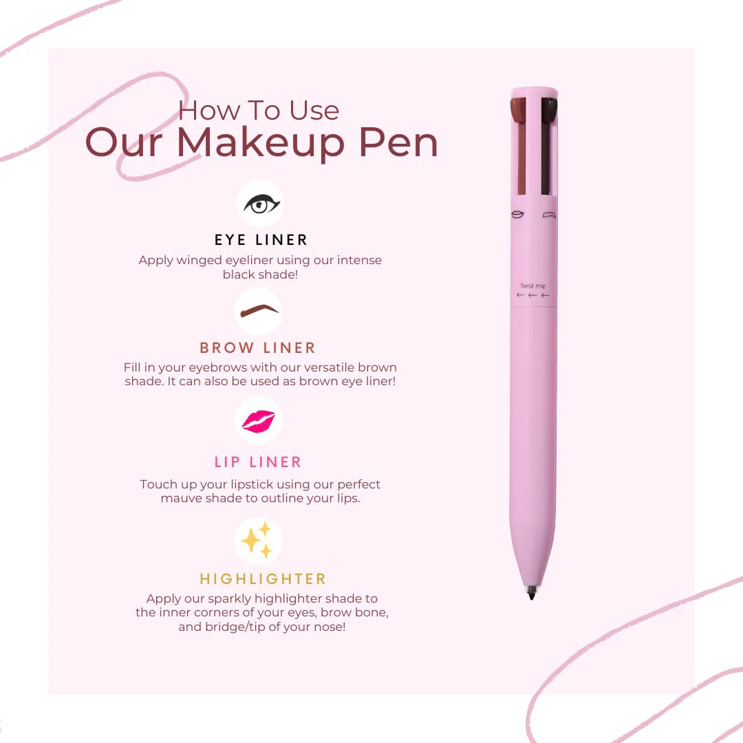 Create Your Own logo 4 in 1 Makeup Pen Creamy Highlighter Eyeliner Eyebrow Lipliner Private Label Makeup Eyeliner Private Label
