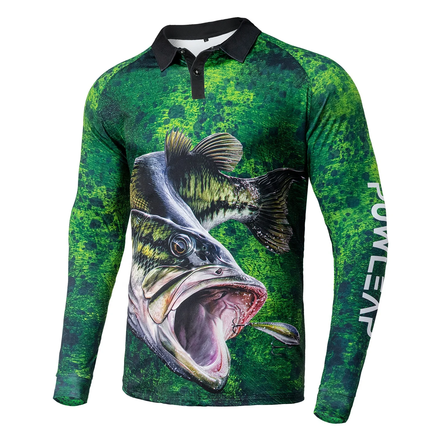 Custom Cool Fish Design Zipper Collared Button Fishing Polo Long Sleeve  Fishing Shirts Jerseys for Men Women Kids