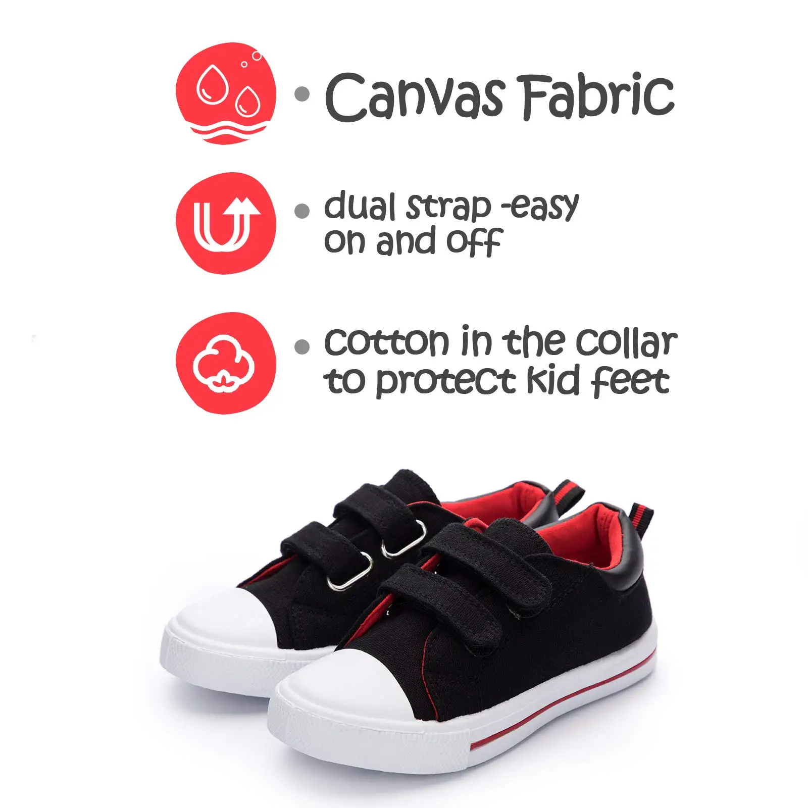 High Quality Toddler Boys Girls Shoes Fashion Toddler Hook & Loop Canvas Sneakers