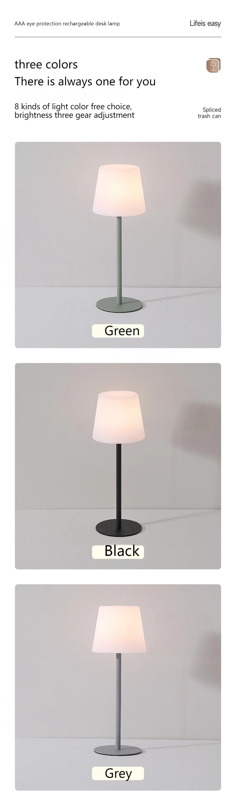 product rgb rechargeable table lamp 3000k dimming pe degradable material no glare led light decorative lamp-42