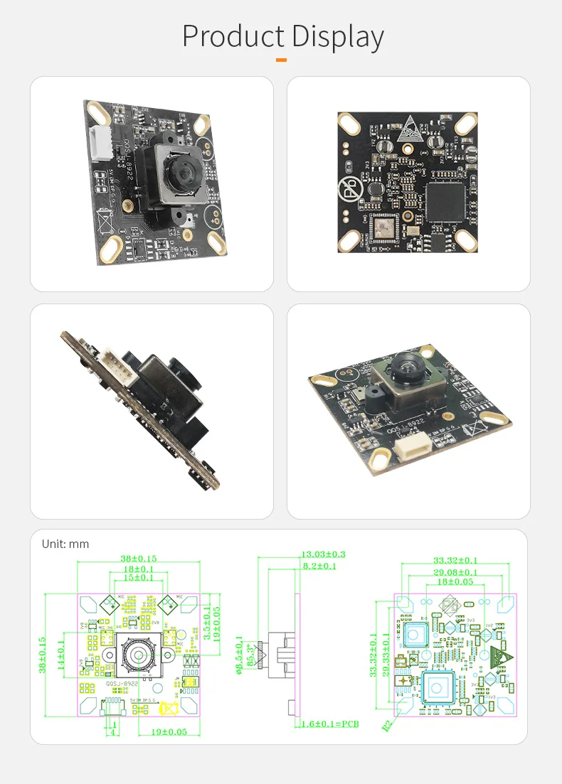 DGZX 8MP imx415 Autofocus M12 Wide Angle fisheye Lens 4K UVC Plug and Play USB Camera module插图1