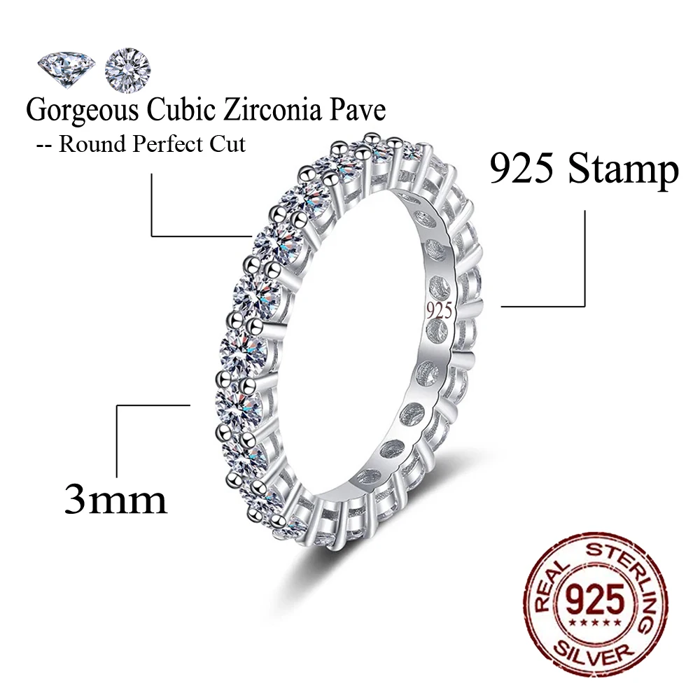 Wholesale Simple Design Cubic Zirconia Jewelry Dainty 925 Sterling Silver  Engagement Luxury Rings for Women