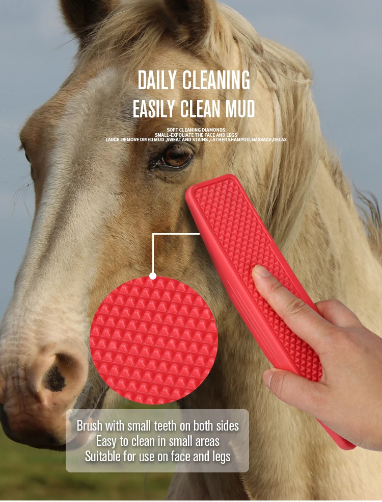 Factory Wholesale Custom Logo Rubber Multifunction Horse Grooming Brush