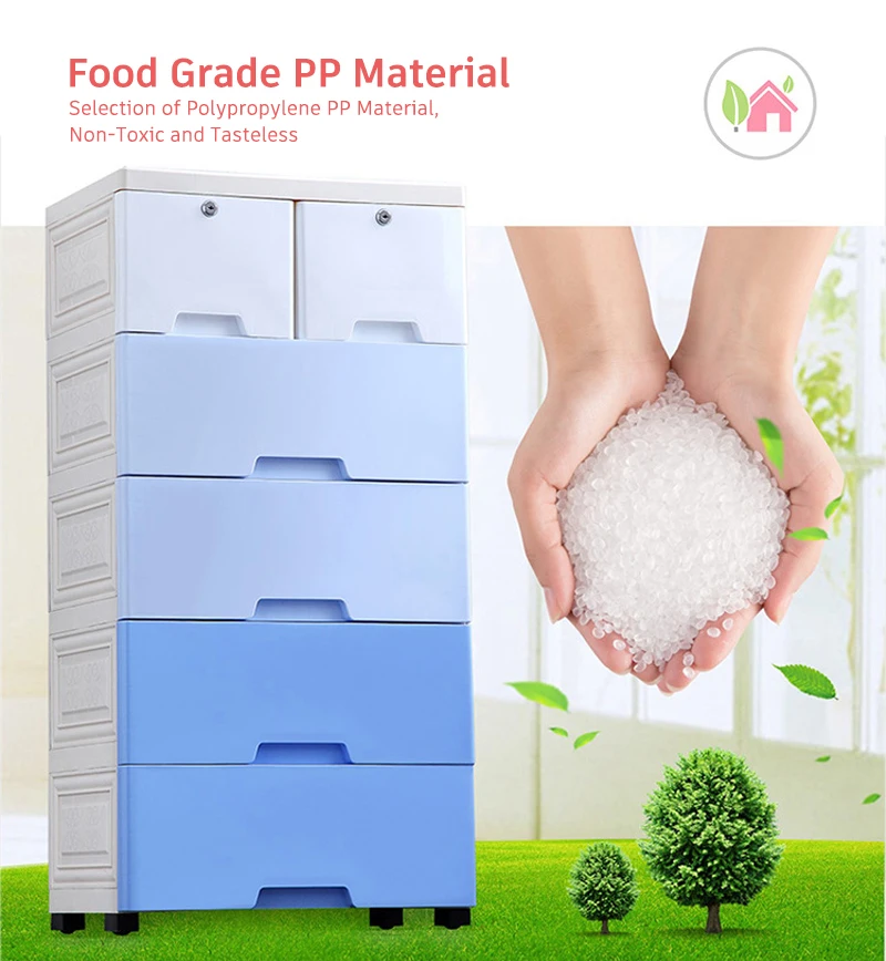 ABS material MDF top colorful drawer clothes cabinets  4 layers,5 layers plastic storage cabinet