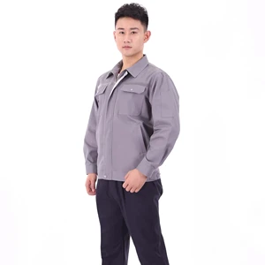 Custom logo 100% Cotton Long Sleeve Work Clothes Uniform Wholesale Mens Womens Workwear Set