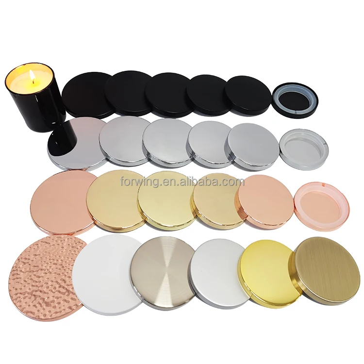 Metal Candle Flat Lid Gold Silver Rose Gold Black Container Lid Candle Jars Lid supplier