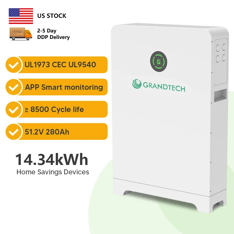 Míleata Fáilte 10Kw Fuinneamh na Gréine 48V 100Ah 200Ah 280Ah 5Kwh 10Kwh 14kwh 15Kwh Batairea Ball Cumhacht na Gréine 51.2v Powerwall IP65 Lifepo4