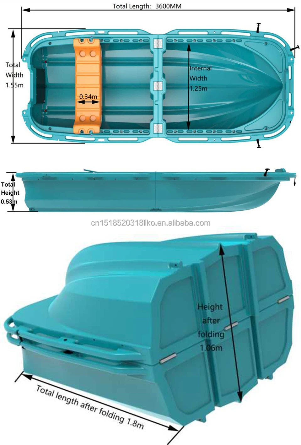 3m Length Cheap Plastic Fishing Rotomolded Polyethylene Boats For Sale