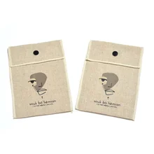 Custom Logo Printed Jewellery dust Pouch linen envelope gift jewelry packaging bags