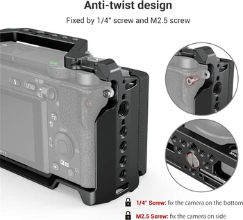Hot Sale SmallRig Cage Camera Cage with Silicone Handgrip & Cold Shoe Small Rig Camera Cage for A6100, A6300, A6400-3164 detail image