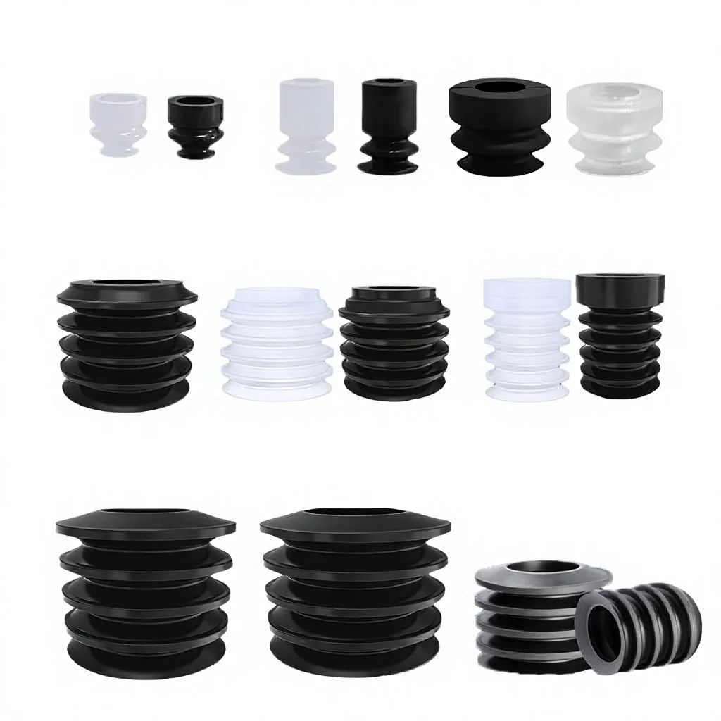 Industrial Robotic Manipulator Pneumatic Gripping Components, DIY Customizable OBM ZP2 Series Two-Layer Four-Layer Five-Layer Anti-Static Silicone & Nitrile Rubber Vacuum Suction Cup