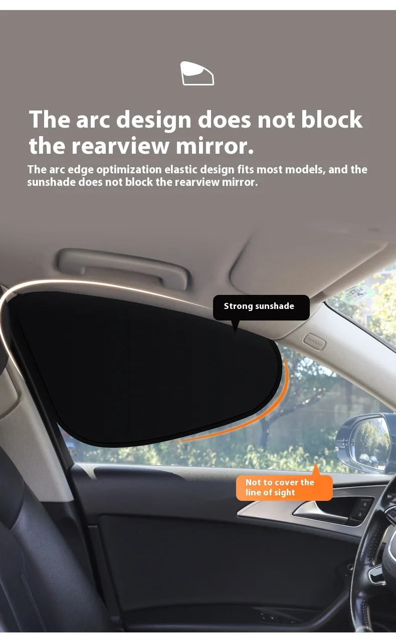 Cross-Border New Product Black PVC Mesh Material Car Sunshade Heat Insulation Window Curtain with Electrostatic for Sunscreen 1