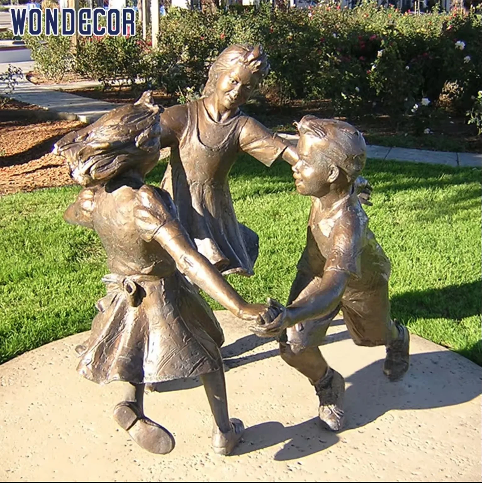 Outdoor Garden Life Size Brass Bronze Children Statues/sculpture for Garden School Decoration