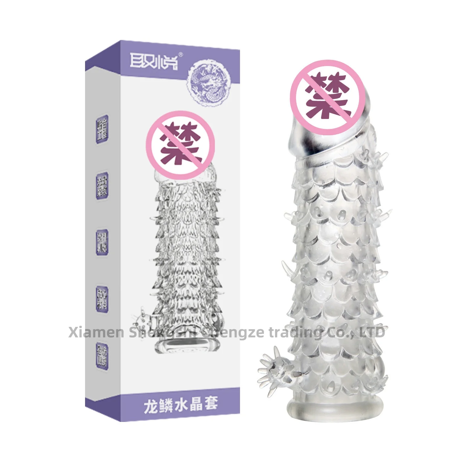 Men's Dragon Crystal Clear Magic Condom Sex Toys with Unique Design