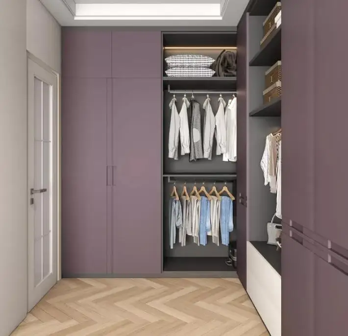 L shaped customized color wardrobe do the top wardrobe closet clothes organizer made in china walk in closet