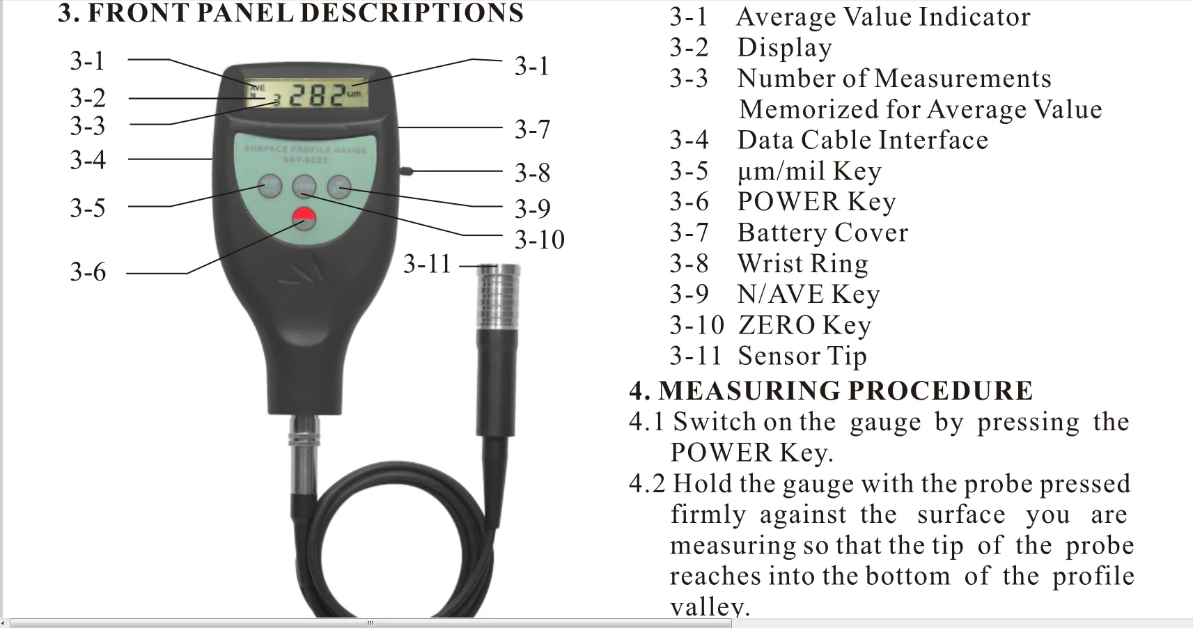 Landtek Digital Surface Roughness Tester Profilometer Profile Gauge Srt