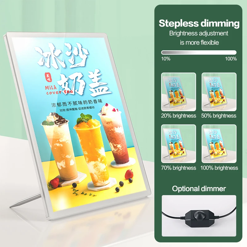 Wholesale Acrylic Table Menu Stand Display Sign Slim Led Light Box Sign