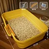 Amarillo queso - Pala de arena para gatos con pedal de bañera gigante de 61 cm)