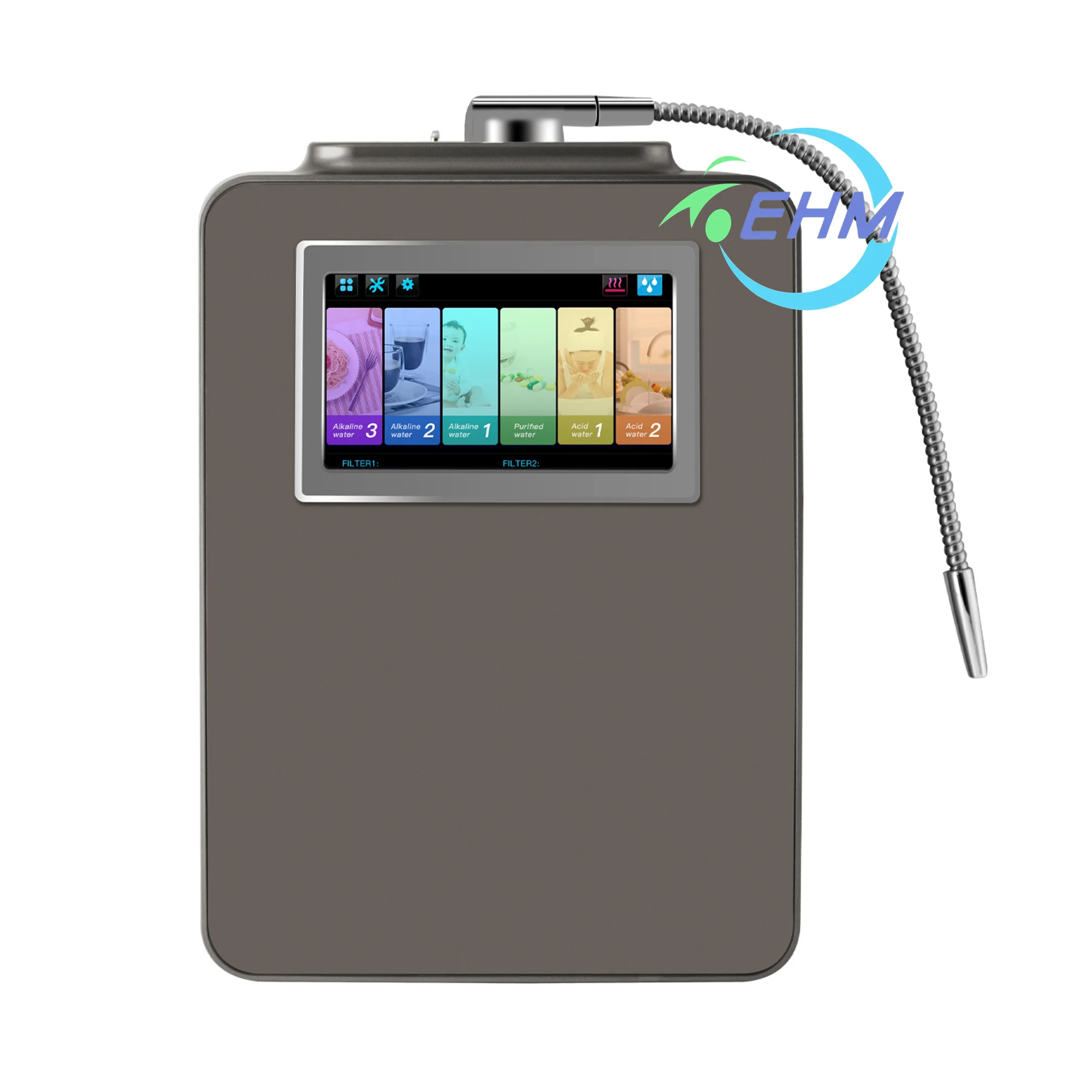 Hydrogen Water Generator 8  Above-Counter Extreme -PL Platinum-Coated Titanium Plates Electric Powered Household EHM-959
