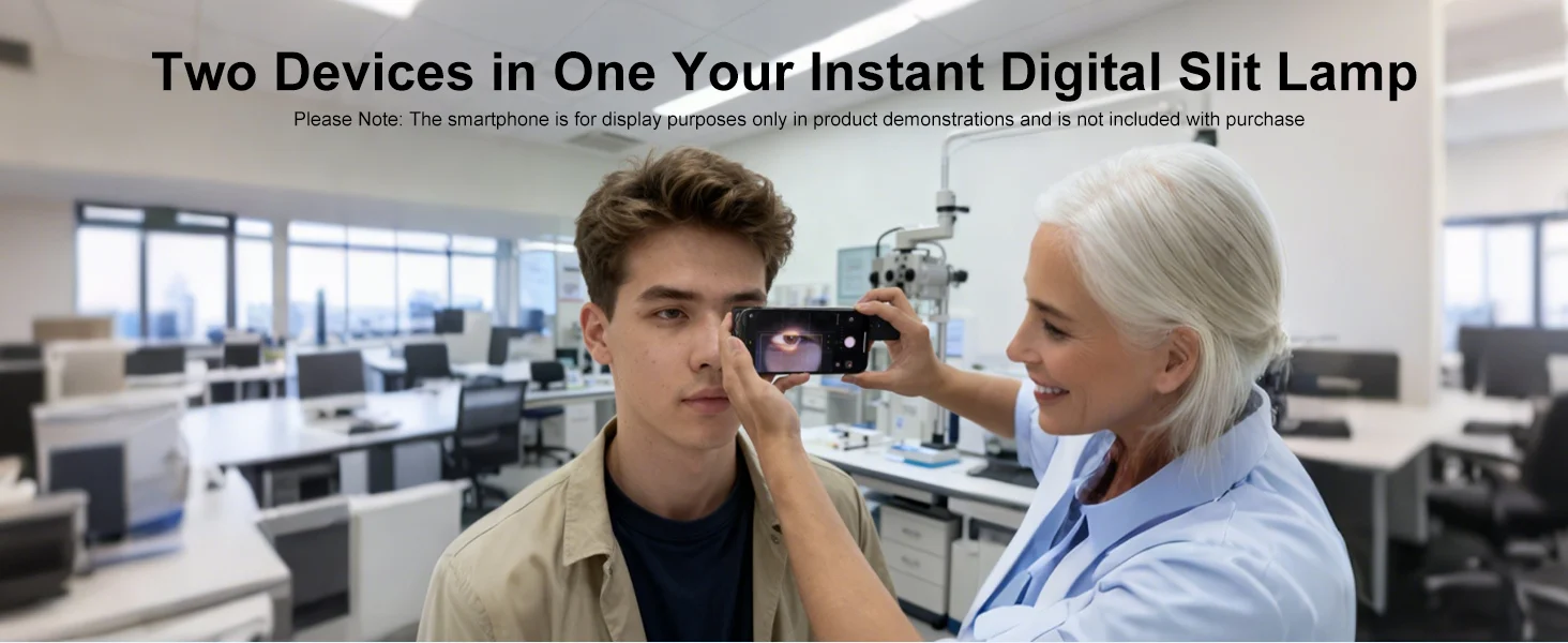 Handheld Slit Lamp Ophthalmic 6x Portable Digital Veterinary Human Slit Lamp S-150A with App With Mobile Adaptor