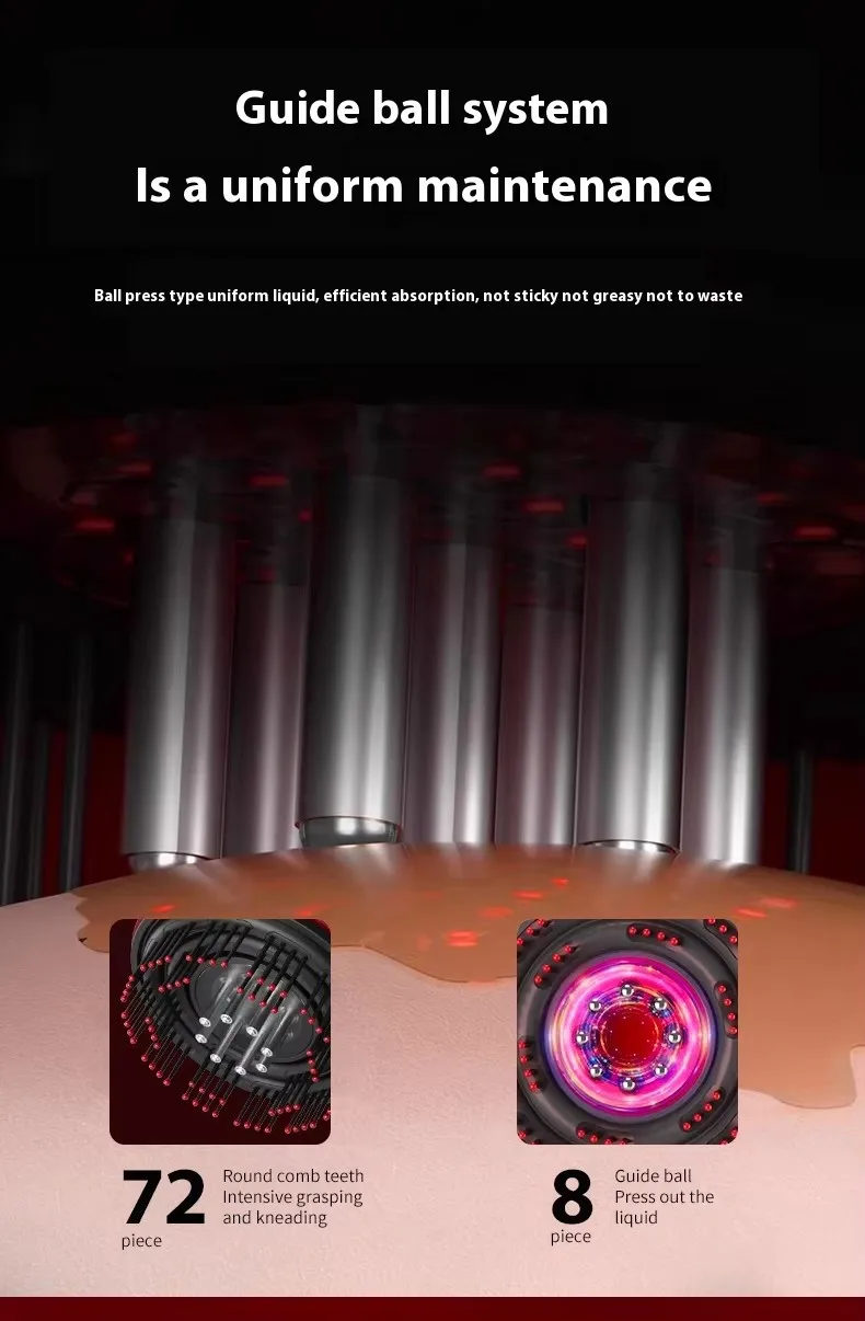 Vibration Massage Heating 3 in 1 Multi Functional Red Light Portable Hair Oil Applicator Electric Head Scalp Massage Comb Brush