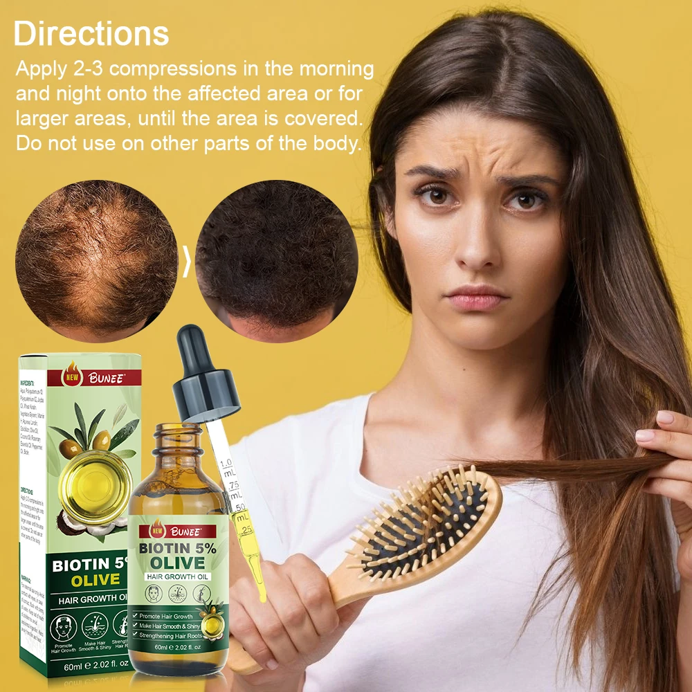 Custom Label Natural Organic Olive Oil Biotin Hair Loss Treatment Fast