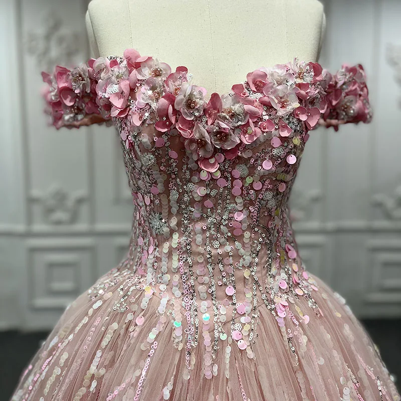 Jancember 9851 2025 Pink Sequins Simple Bridal Evening Gowns Dress for Women