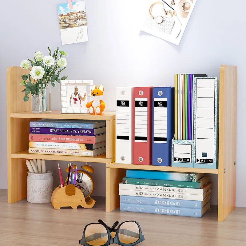Mdf Bookshelf Diy 2in1 Combination Desktop Storage Organizer Wooden ...