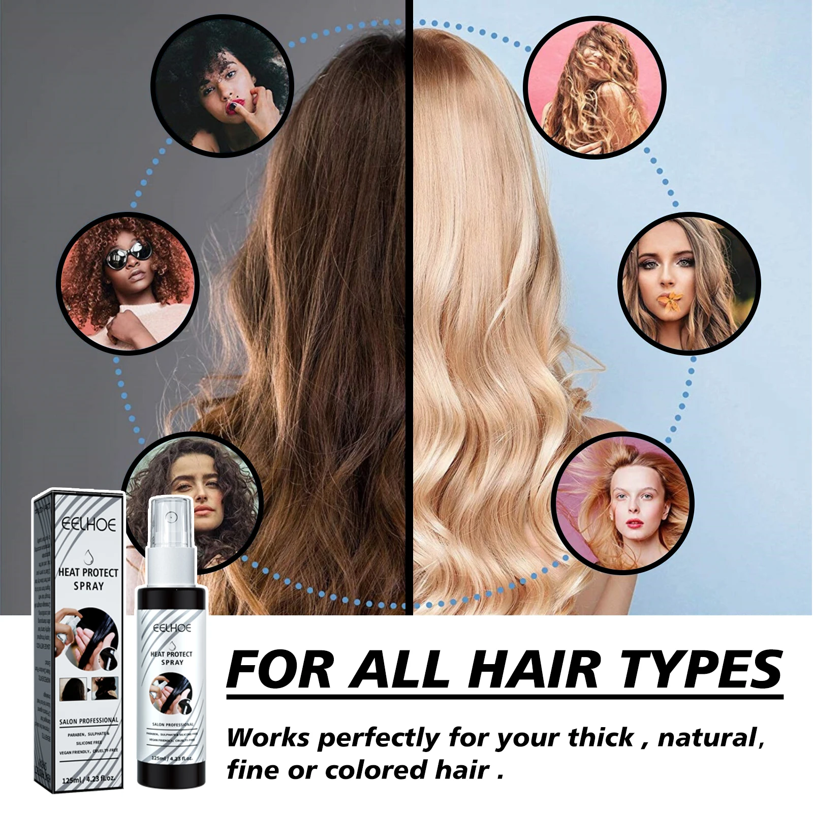 Eelhoe Hair Heat Protection Spray Conditioner Moisturizing Before Perm Moisturizing Leave In