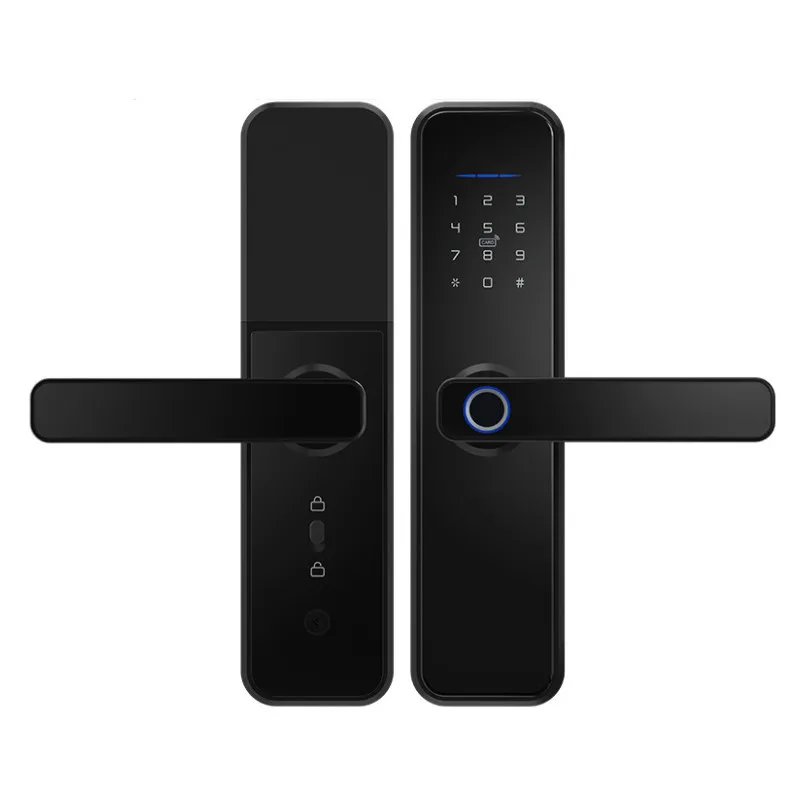 MILRE Fingerprint Lock Smart Card Digital Code Electronic Door Lock Home Security Mortise Lock Wire Drawing Panel