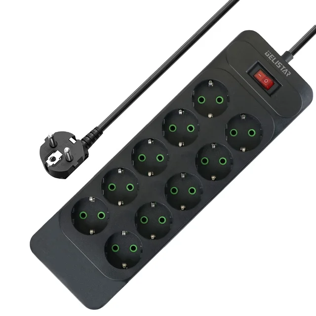 EU Plug Hot Selling New Trend Power Strips 10 Way International Universal Outlets Socket Patch Board
