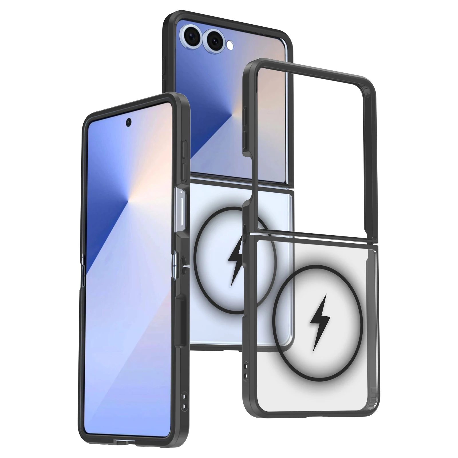 Funda Transparente Antigolpes para Teléfono para Samsung Galaxy Z Fold7/Z Flip7, Funda Magnética Clara con Textura Mate